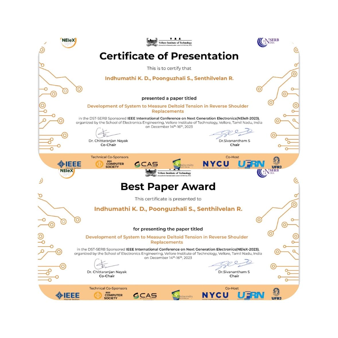 Best Paper Award for Wireless Sensor in Reverse Shoulder Replacement